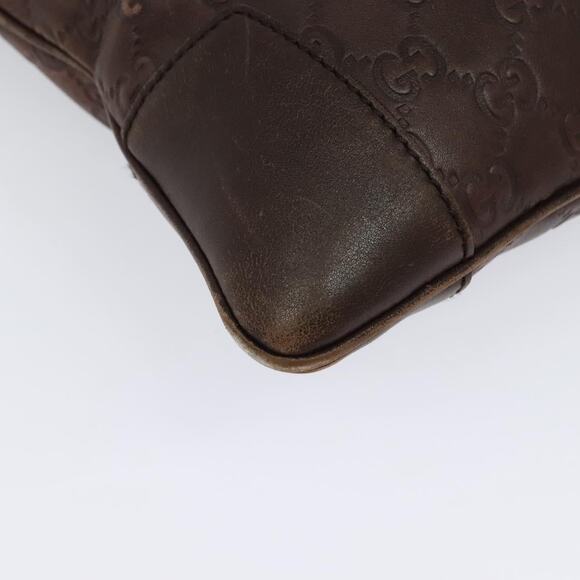 GUCCI GG Canvas Guccissima Shoulder Bag Leather Brown Silver - Picture 12 of 16